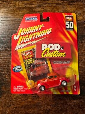 Johnny Lightning 50th Anniversary 1937 Ford Coupe Rod & Custom Diecast Car